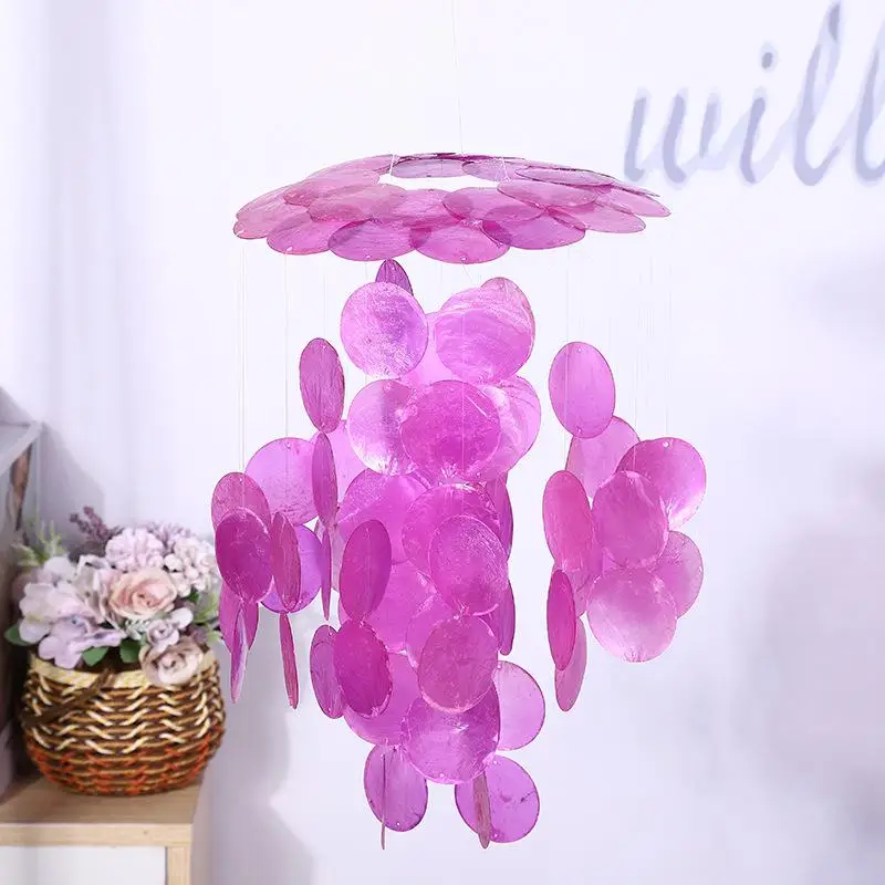 

Color mirror shell wind chimes hanging wall hangings windchimes wall hanging decor room decoration girl