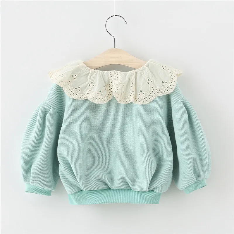 Осенняя детская одежда оптовая продажа ажурная трикотажная верхняя с кружевным