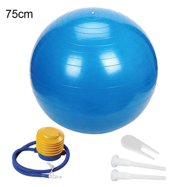 75cm Blue 65 см 75 см йога баланс упражнений мяч с надувным воздушным насосом для йоги Пилатес брюшной тренировки Фитнес мяч родословная терапия - Цвет: 75cm Blue