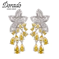 dorado luxury white butterfly drop earrings for women green blue zircon fashion noble party anniversary jewelry brincos hot sale