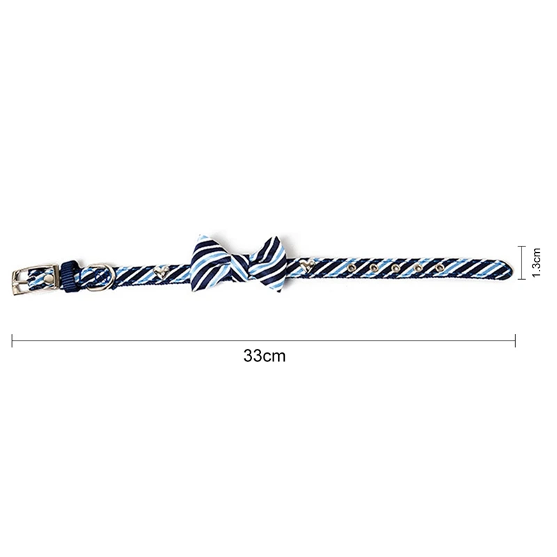 

Bow Puppy Collar Stripe Design Pet Collar Adjustable Cat Necklace Attractive Kitten Decor Universal Parties Festival Pet Supply