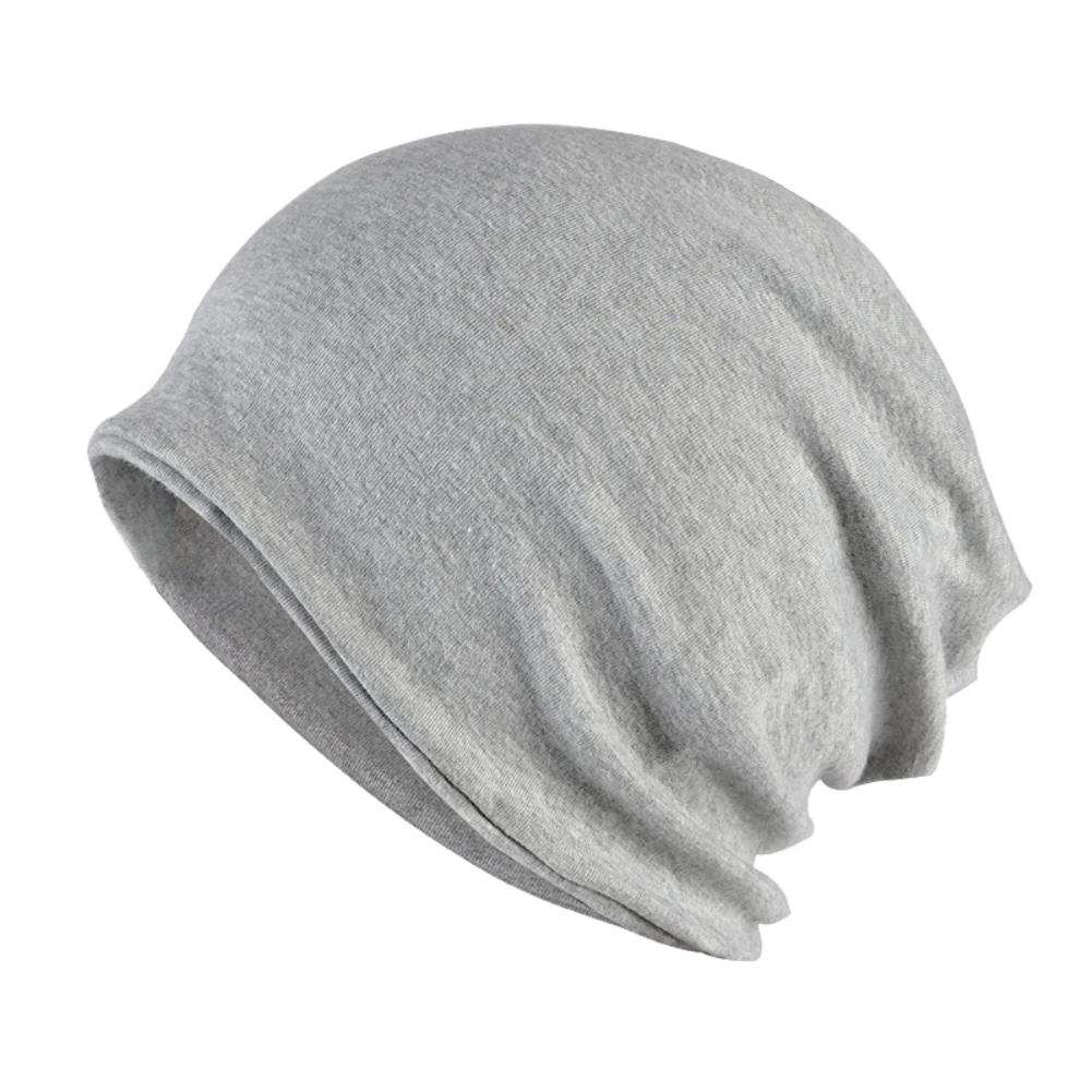 

Casual Solid Color Ponytail Beanie Scarf Men Women Double Layer Cap Slouchy Hat