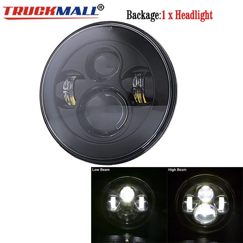 A-1pcs Headlight DOT EMARK 7 дюймов светодиодный налобный светильник s с Halo Ring поворотник светильник налобный фонарь для Jeep Wrangler Lada Niva Land Rover Defender Hummer - Цвет: A-1pcs Headlight