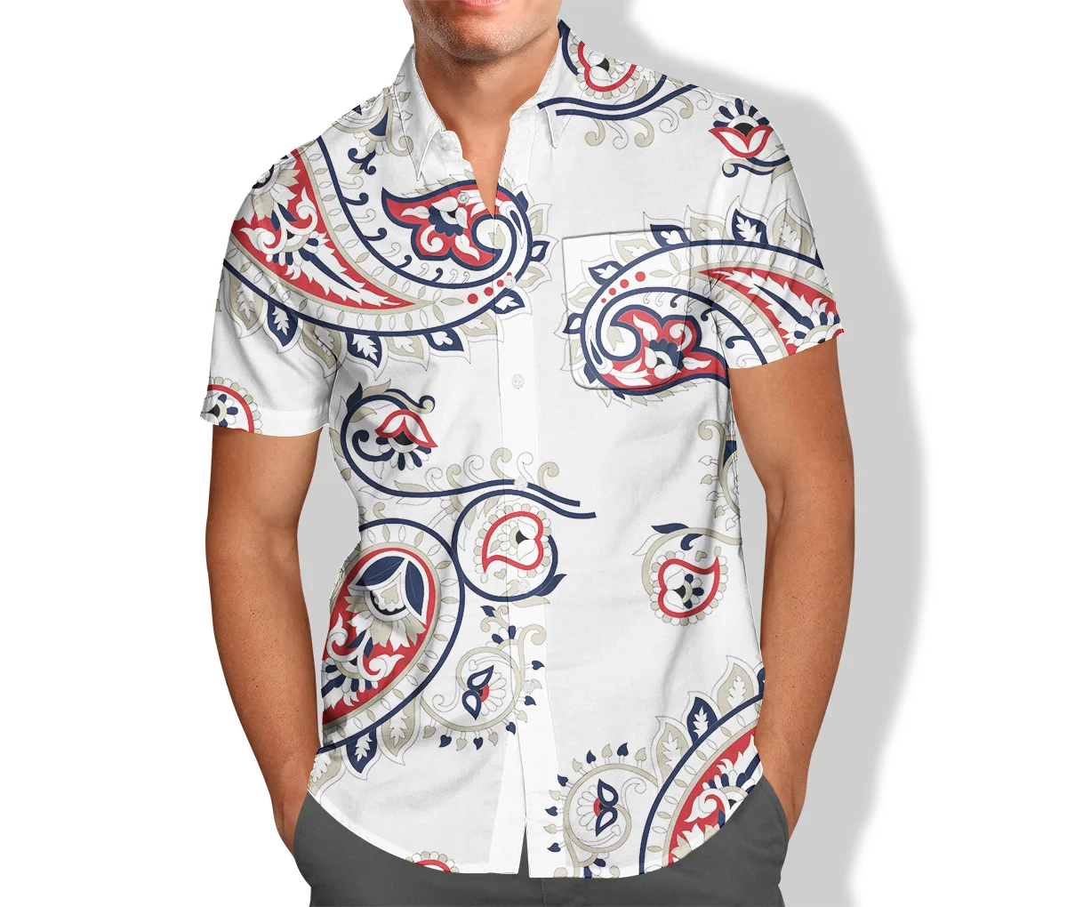 

Гавайские мужские рубашки высокого качества с цветочным и растительным принтом, повседневные модные летние мужские рубашки с коротким рук...