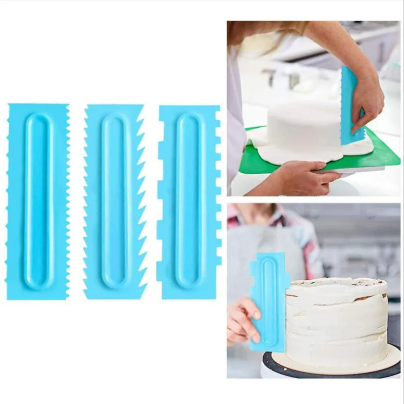 

Cake Decorating Tools Icing Comb Cake Scraper Textures Fondant Mousse Cream Spatula Edge Smoother Baking Pastry Tools Cake Mold