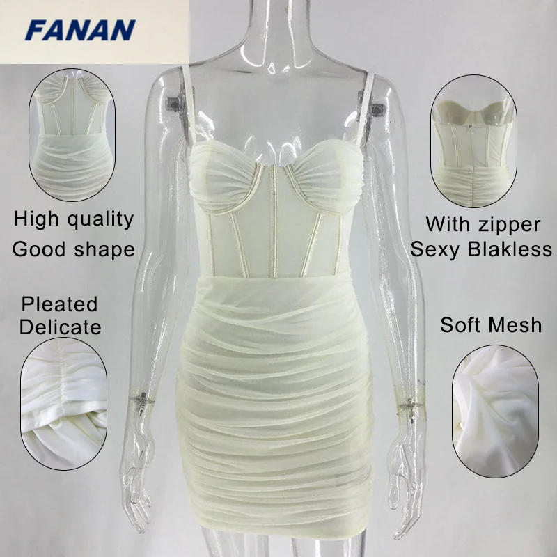 

Mesh Summer Women Dress Spaghetti Straps Sash Sexy Dress Mini Night Club Party Dress Bodycon Dress Robe Vestidos Fashion