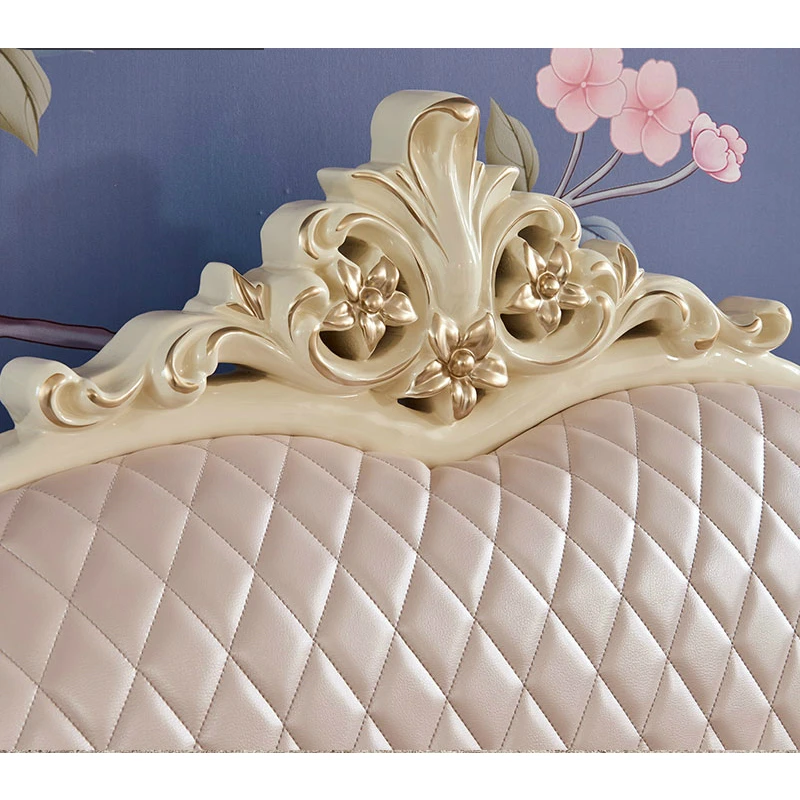 Кровать из натуральной кожи в европейском стиле кровать для хозяйской спальни