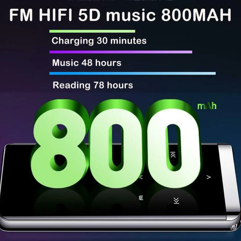 OLED дисплей MP3 плеер без потерь HIFI MP4 Bluetooth музыка запись голоса 800 мАч