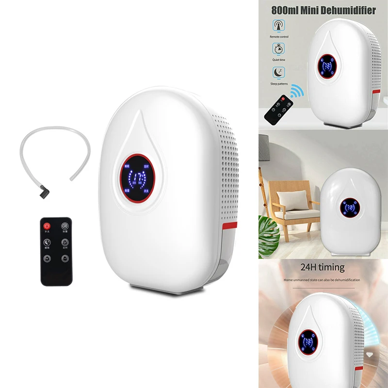 

800Ml 22W Mini Dehumidifier Portable Bedroom Basement Home Air Dryer Machine