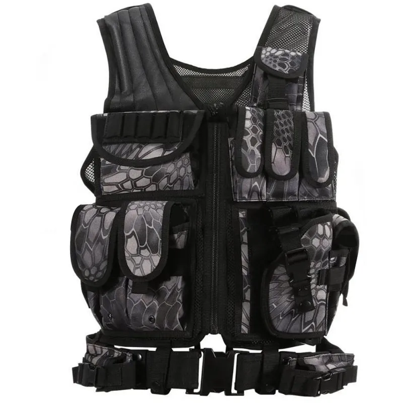 

Camouflage Tactical Vest Man Outdoor Adventure Equipment Amphibious Field Cs Multifunctional Safety Protective Clothing One Size