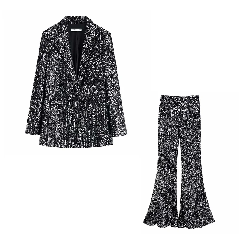 Женский офисный костюм из двух предметов пикантный блейзер с V-образным вырезом и