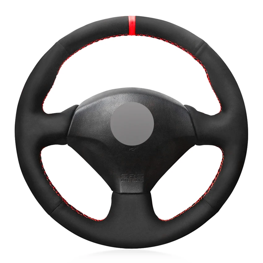Black Suede Marker DIY Hand-stitched Car Steering Wheel Cover for Honda S2000 2000-2008 Civic Si 2002-2004 Acura RSX Type-S 2005
