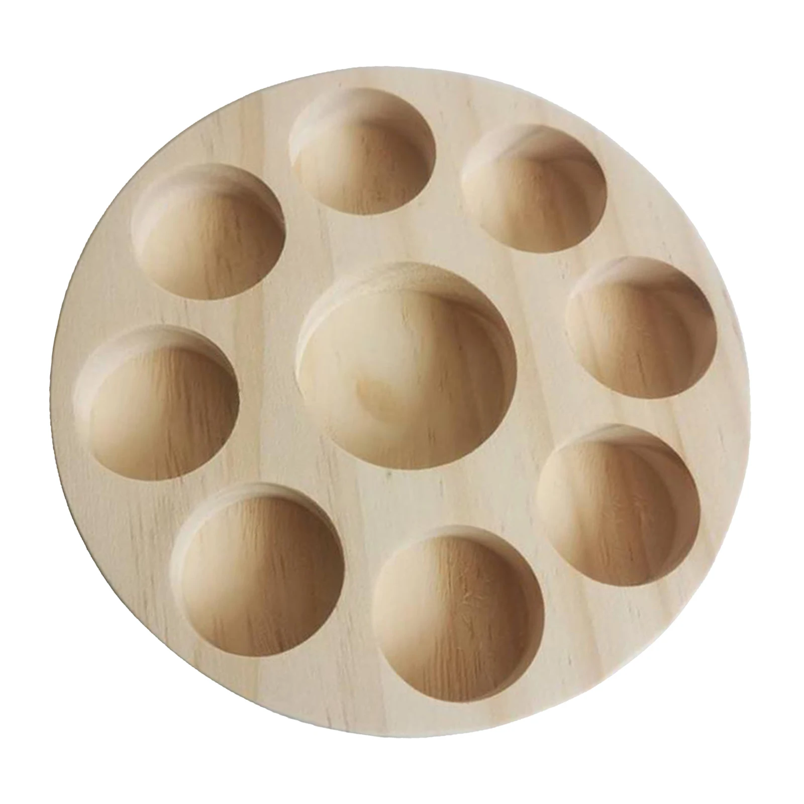 Round Wooden Essential Oil Display Stand Rack Container Cosmetic Storage | Дом и сад