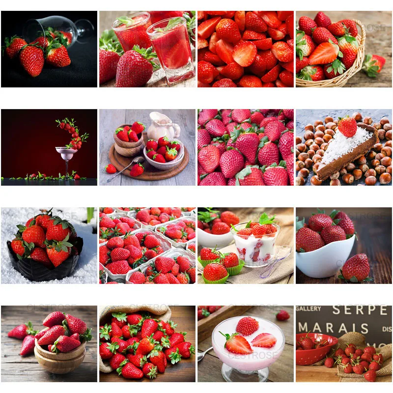 

Diy Diamond Painting On Chestnut Strawberry Square Diamond Round Diamond Sticker Diamond Embroidery Gift Home Decoration