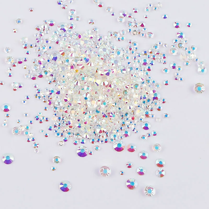 Стразы смешанного размера со стразами с плоской задней поверхностью для