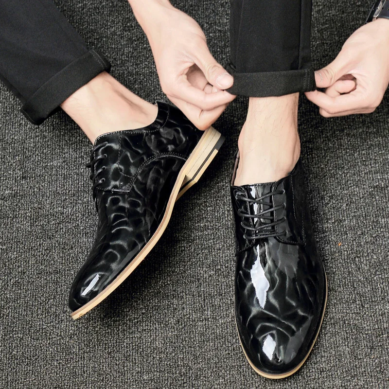 Мужская повседневная обувь большие размеры 37-48 Повседневная Деловая кожаная для