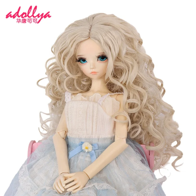 

Аксессуары для куклы Adollya BJD, парики для куклы, чтобы разделить мои волосы на средних локонах, женский парик для волос, подходит для кукол 1/4 BJD