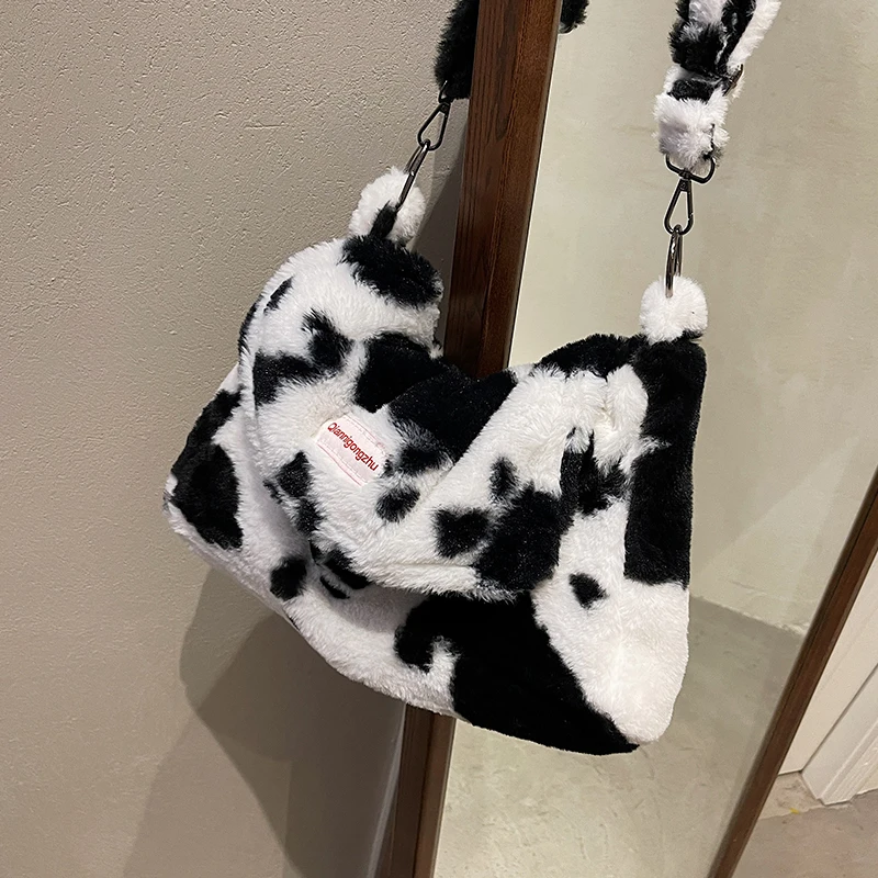

Осенне-зимняя плюшевая сумка, новинка 2021, женская сумка, вместительная сумка-мессенджер, повседневная плюшевая сумка через плечо