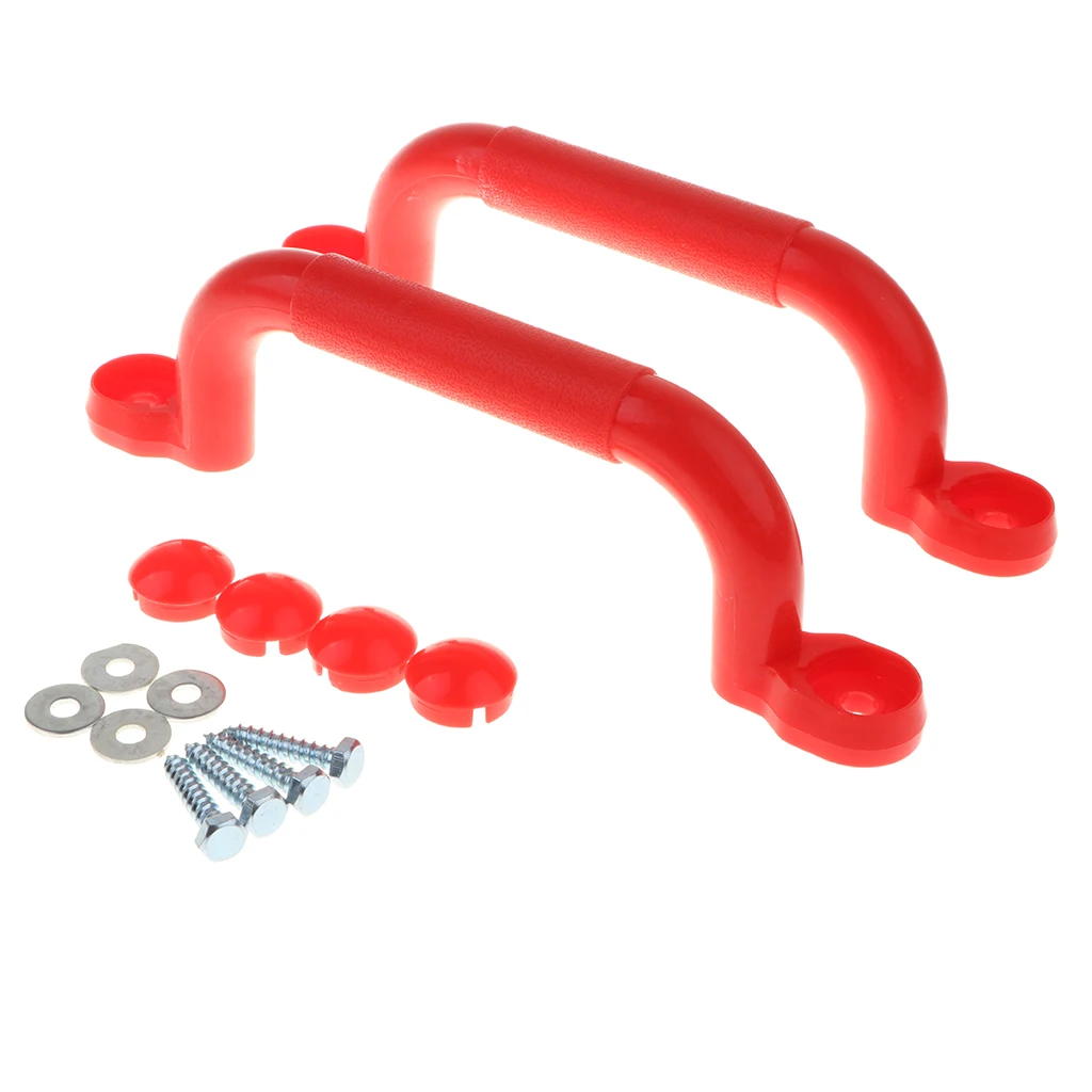 4 Pairs Safety Hand Grips for Climbing Frame Play House, with Mounting Hardware Kits Kids Swing Set Replacement