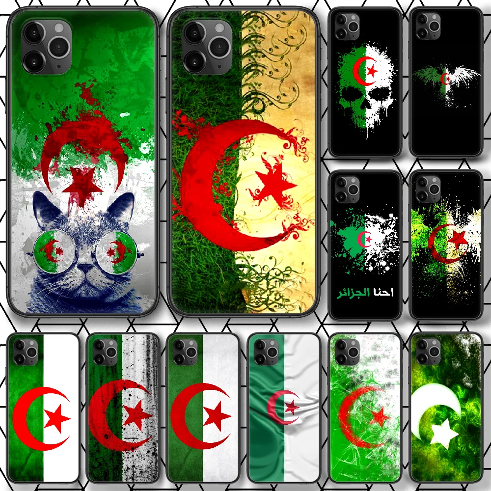 Чехол для телефона с флагом Алжира iPhone 4 4s 5 5S SE 5C 6 6S 7 8 Plus X XS XR 11 12 Mini Pro Max 2020 black Prime
