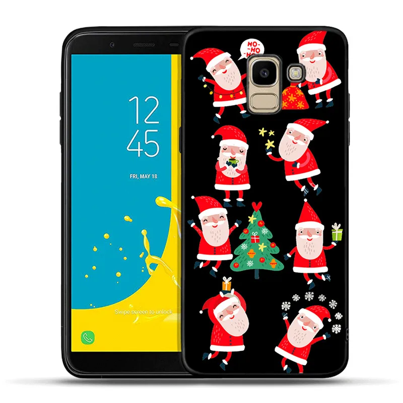 Санта Клаус силиконовый чехол для телефона для samsung Galaxy J3 J5 J7 J2 Pro J4 J6 плюс J8 Etui Рождественский подарок