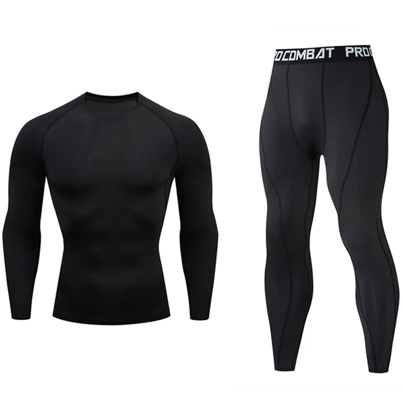 

Men's Running Set Gym jogging thermo underwear xxxxl skins Compression Fitness MMA rashgard male Quick-drying tights track suit