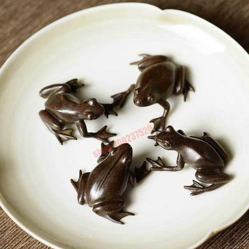 Твердая медь маленькая лягушка ручная работа ретро чайная церемония небольшие