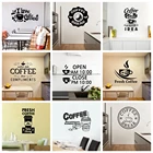 Креативные наклейки на тему кофе виниловые наклейки на стены для комнат Настенный декор настенные стикеры Кухня наклейка для украшения комнаты обои