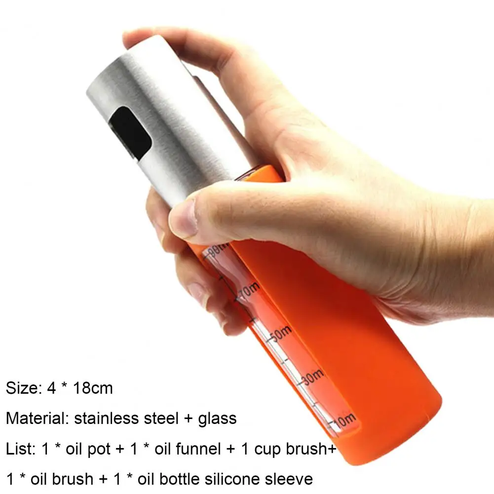 

100ML Spray Bottle With Scale Refillable Glass Vinegar Gravy Oil Bottle Dispenser for Kitchen