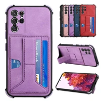 leather case for galaxy s21 plus ultra fe a11 a22 a32 a52 a72 a21s a02s m11 a03s m02 holder card slots cover stand shockproof
