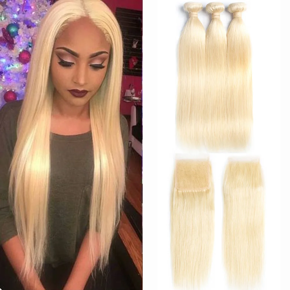 Сапфир 613 блонд пряди с застежкой бразильские Прямые кружевной человеческие