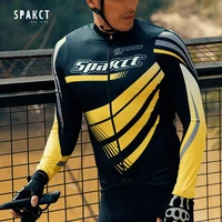 spakct springsummer man cycling shirt long sleeved stretch breathable bicycle mountain bike cycling clothing suit non slip belt