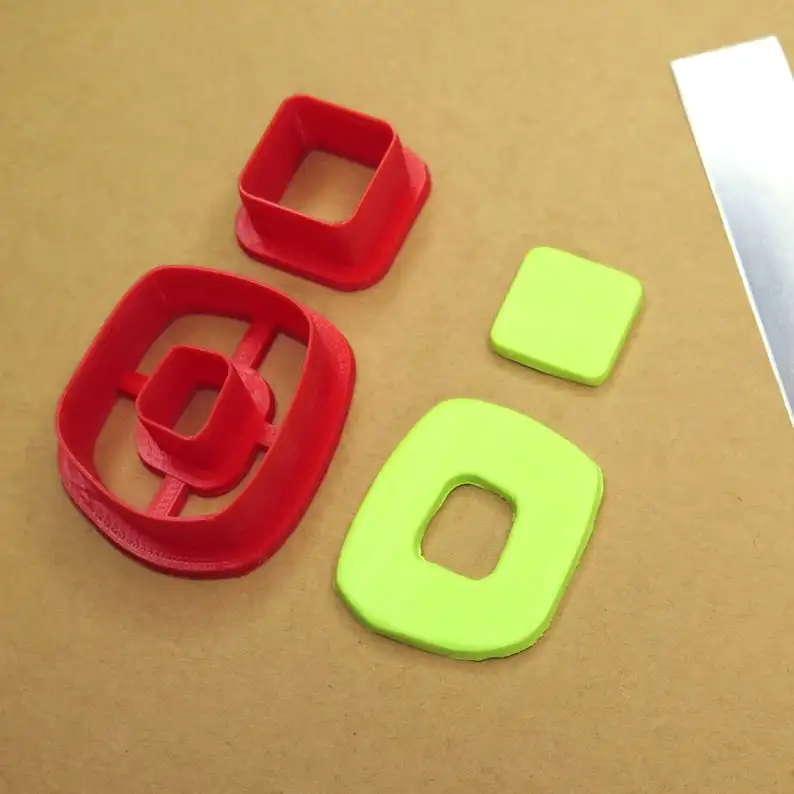 Hollow Square Plastic Cookie Cutters Cake Biscuit Mold Spring Plunger Baking Tool Clay Polymer Cutter clay cutters for jewelry | Дом и сад