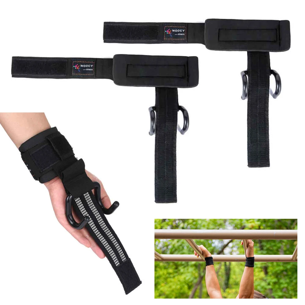 1 Pair Wrist Strap Supporting Cross Training Weight Lifting Hook Pull-up Gym Exercise Anti Slip Strength Heavy Duty Deadlifts | Спорт и