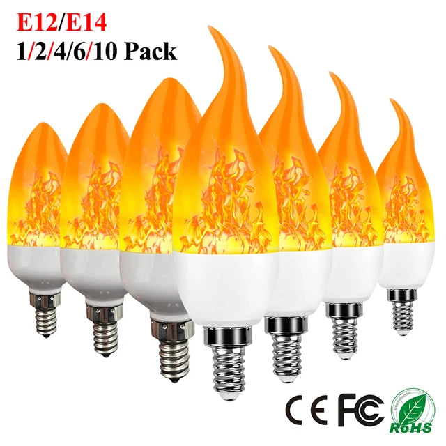 E12 LED Flame Bulb Fire E14 Lamp Candle Bulb Flickering LED Light Dynamic Flame Effect Candle Lamp Home Emulation Decor LED Bulb 1