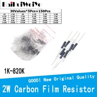 150pcslote 2w 5 carbon film resistanc kit 30values5pcs 1k to 820k ohm resistanc set 3 3k 4 7k 5 6k 330k 470k 560k 750k 47k