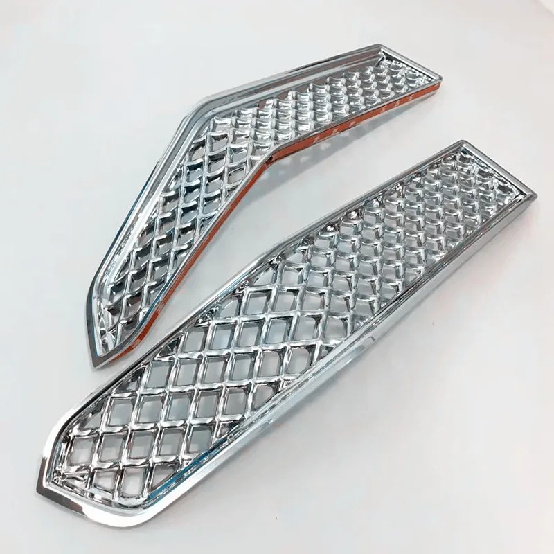

2PCS ABS Chrome Car Insect Screening Mesh Front Lower Grille For Toyota Land Cruiser Prado 150 2018 LC150 FJ150 Accessories
