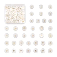 92pcsbox freshwater shell letter charm 26 alphabet az and number 09 charms pendant for diy necklace bracelet jewelry making