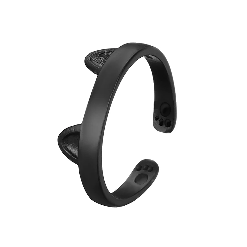 Кольцо с кошачьими ушками женское регулируемое романтическое открытое