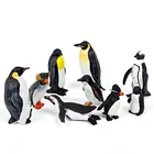 Имитация океанских животных, игрушечные фигурки, коллекционные полярные животные, Пингвины, семейные Набор фигурок, обучающие игрушки для детей