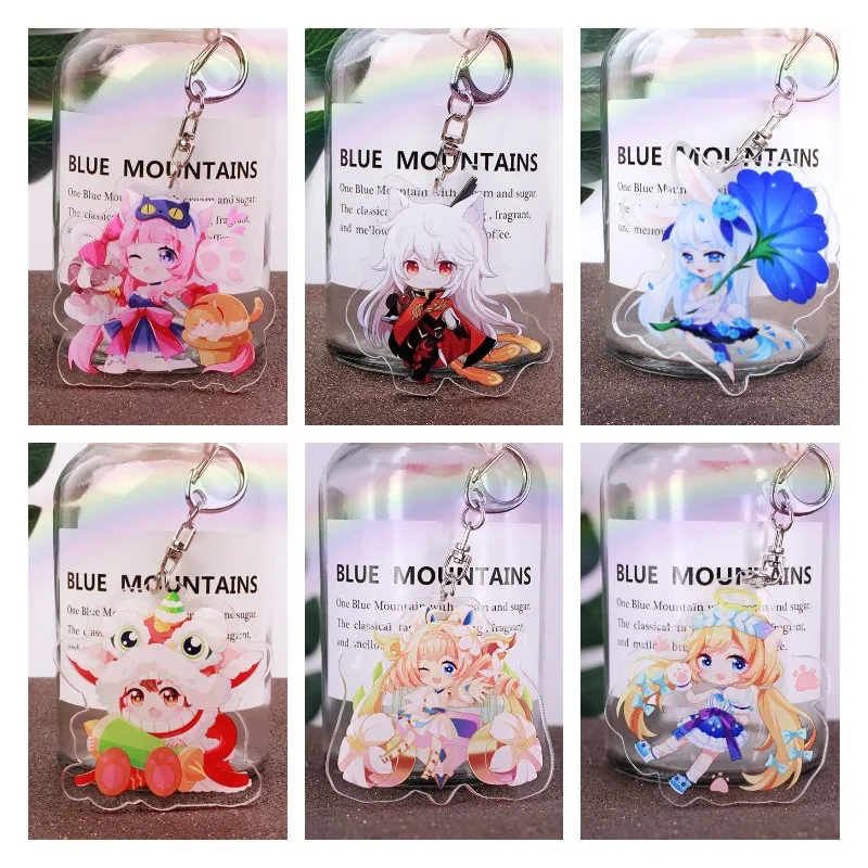 

Hot Game Glory Of Kings Anime Figure Acrylic Double-Sided Key Ring Boys And Grils Bag Pendant Keyring Decor Kawaii Car Keychains