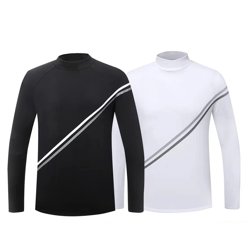

Korea Original Clothing Men's Autumn and Winter Plus Velvet Warm Base Coat Long-sleeved Quick-drying Stretch T-shirt