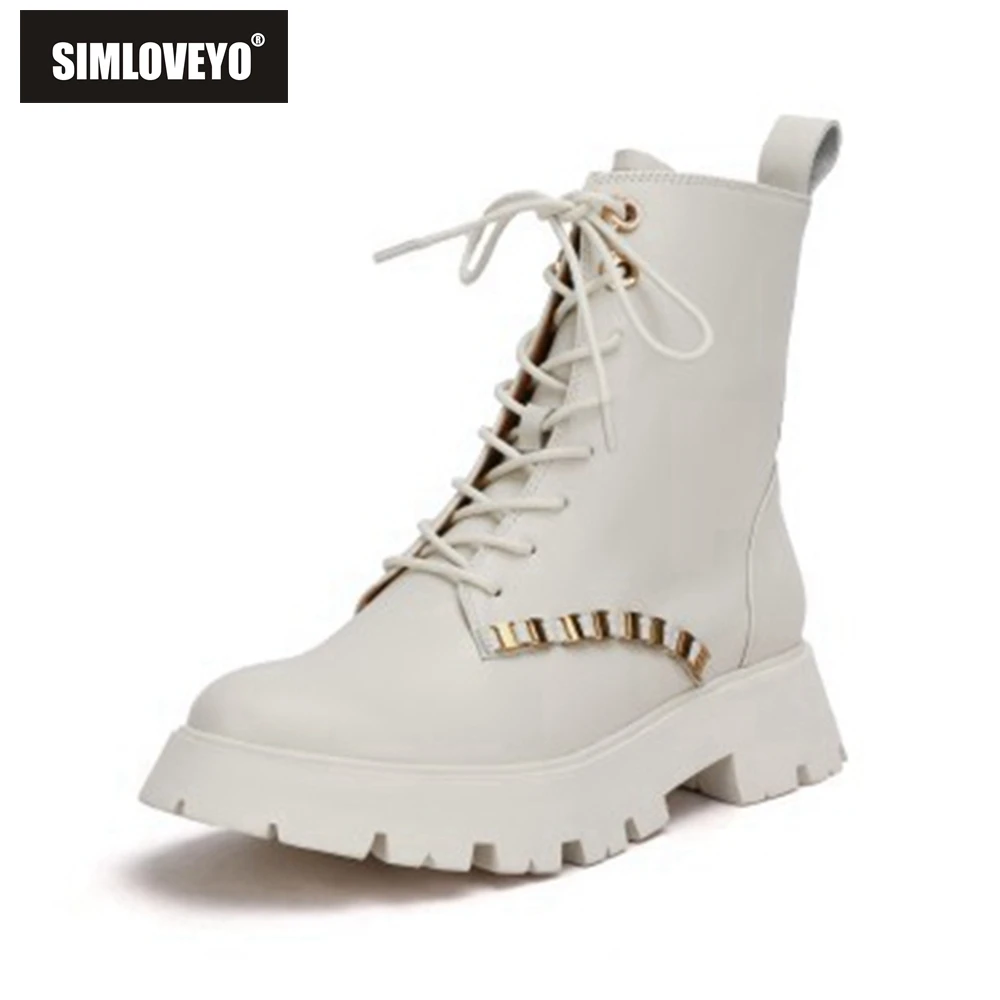 

Winter Women Ankle Boots Black Leather 2021 Fashion Autumn Warm Fur Motorcycle Non-slip Waterproof Female Platform Boots Shoes