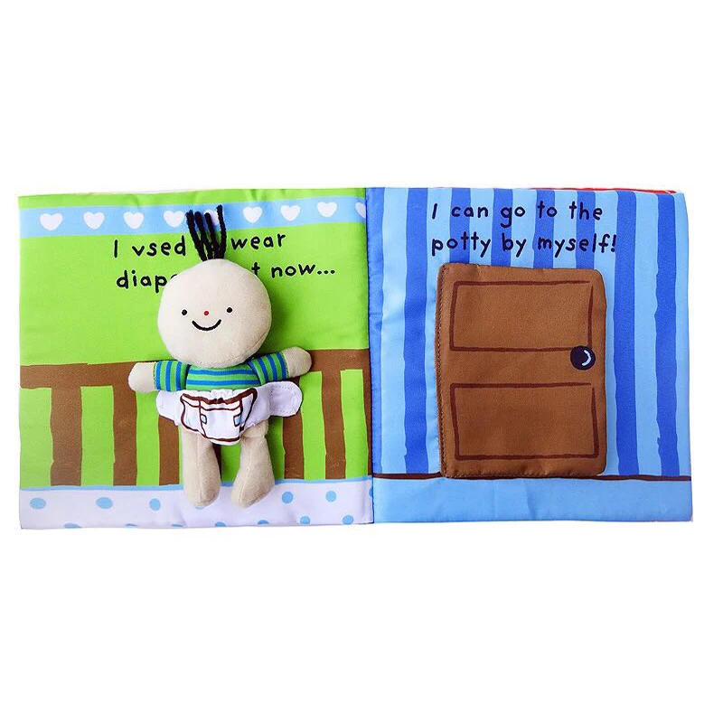 Тканевые книги 3D книжки 4 страницы со звуком эндоукационные тканевые Туалетные