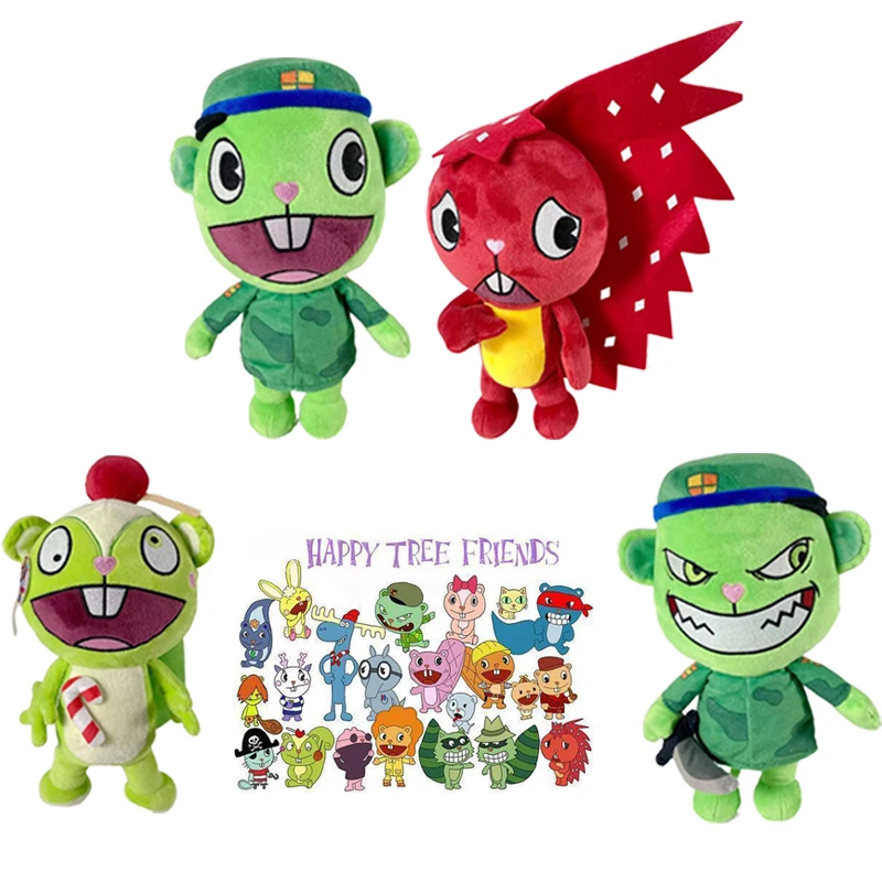 

Cartoon Happy Tree Friends Plushie HTF Plush Toy Flaky Flippy Fliqpy Nutty Soft Figure Stuffed Animal Pillow Doll for Kids Gift