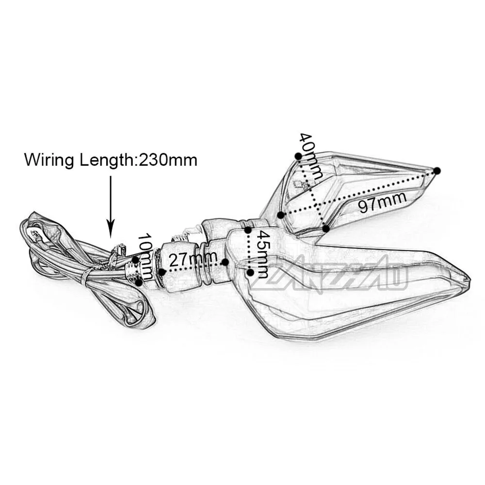 Пара светодиодных дневных ходовых огней для мотоциклов стоп-сигнал поворота