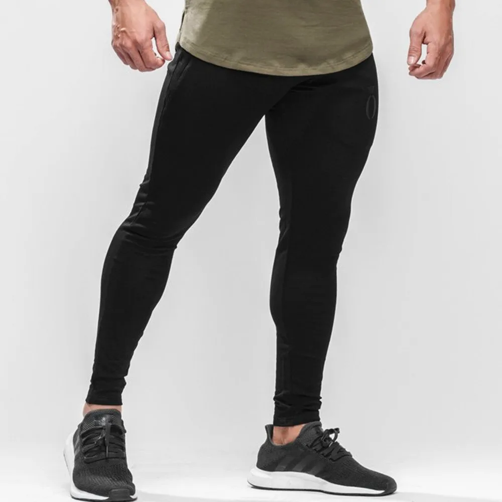 Брюки-Джоггеры мужские облегающие хлопковые спортивные штаны для бега спортзала