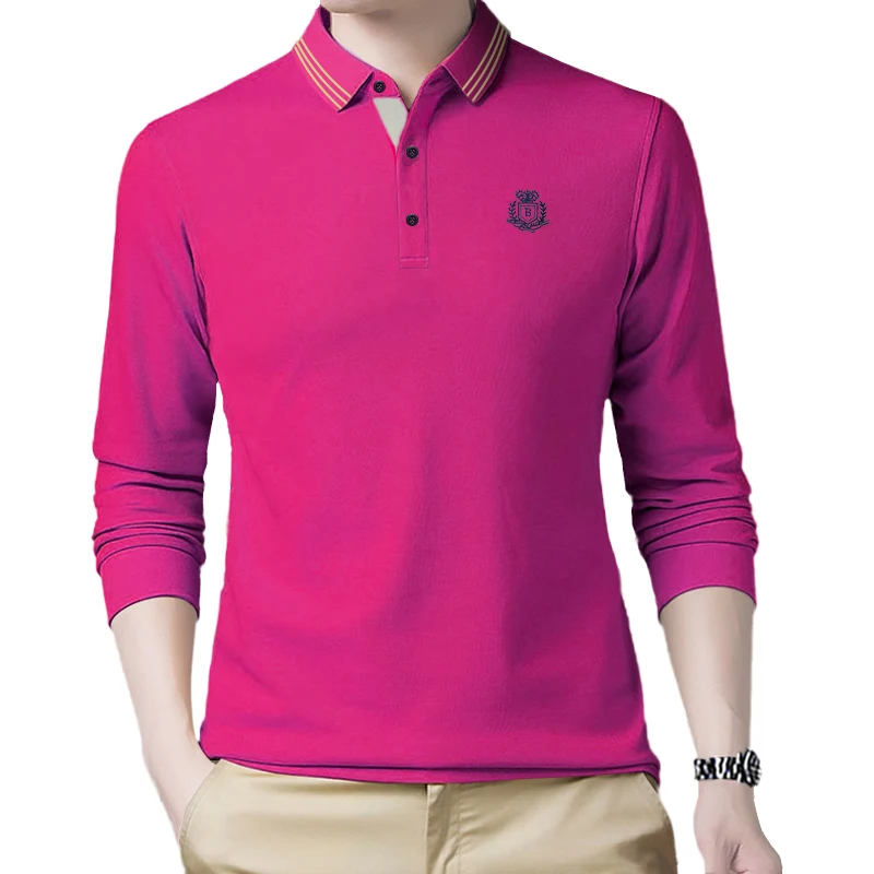 

Plus Size 10XL-S 2021 Spring Brand Clothing New Men Polo Shirt Men Casual Polo Shirts Long Sleeve Solid Fashion Male Polo Shirt