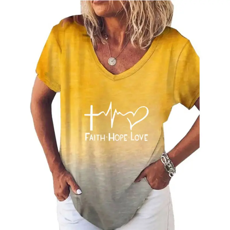 

UK Womens Summer V Neck Print Tops Blouse Ladies Short Sleeve T Shirts Size 8-22