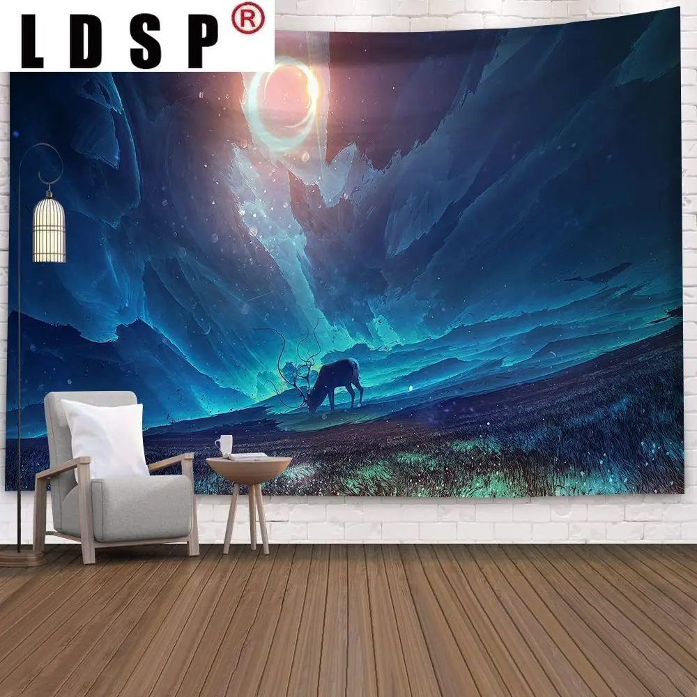 

LDSP Aurora Galaxy Tapestry Wall Hanging Covering Rugs Background Cloth Beach Mat Blanket Art Bedroom Dorm Home Decor 32Styles